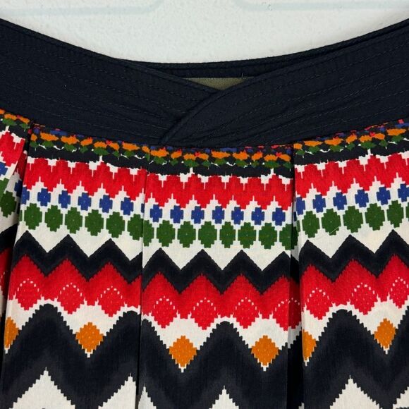 Anthropologie Fei A-line Pleated Printed Skirt 4 - Picture 3 of 8